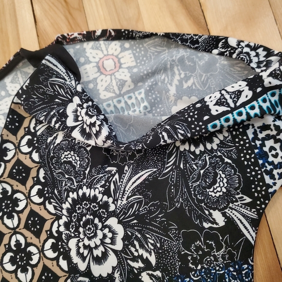 2/$15**Open Shoulder funky pattern shirt - Picture 3 of 5